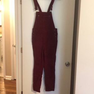 Burgundy Free People overalls